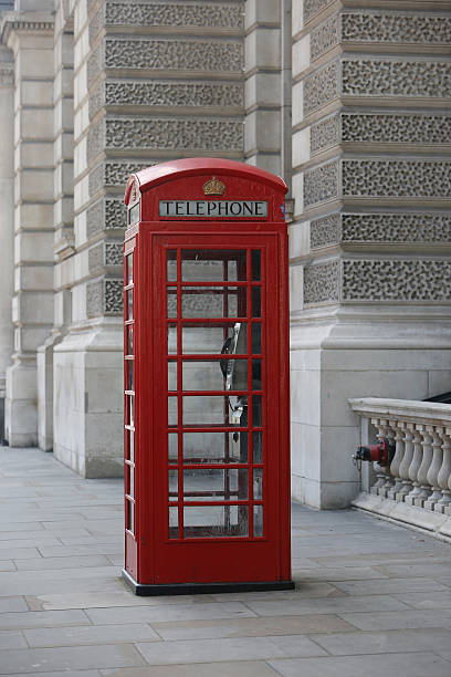 Red British Telephone Box Red British Telephone Box, or telephone kiosk in streets of London arma-globalphotos stock pictures, royalty-free photos & images