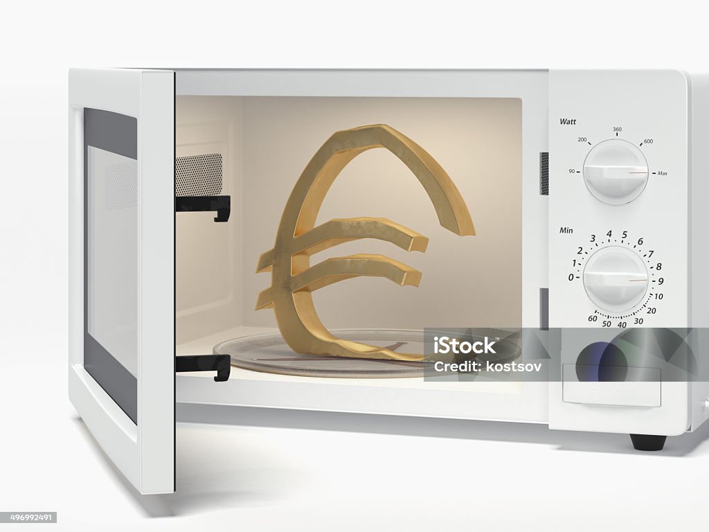 Micro-ondas com sinal de euro - Royalty-free Calor Foto de stock