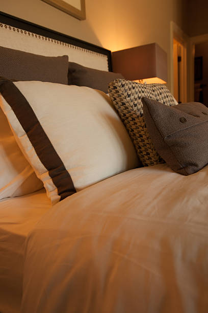 istock Comfortable contemporary and masculine style bed and bedding 496992493