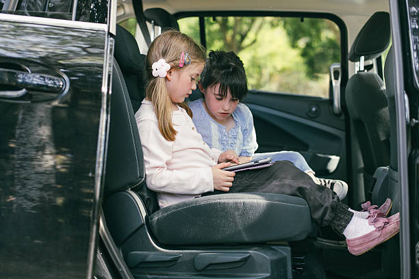 istock Happy friends in the car. 496993405