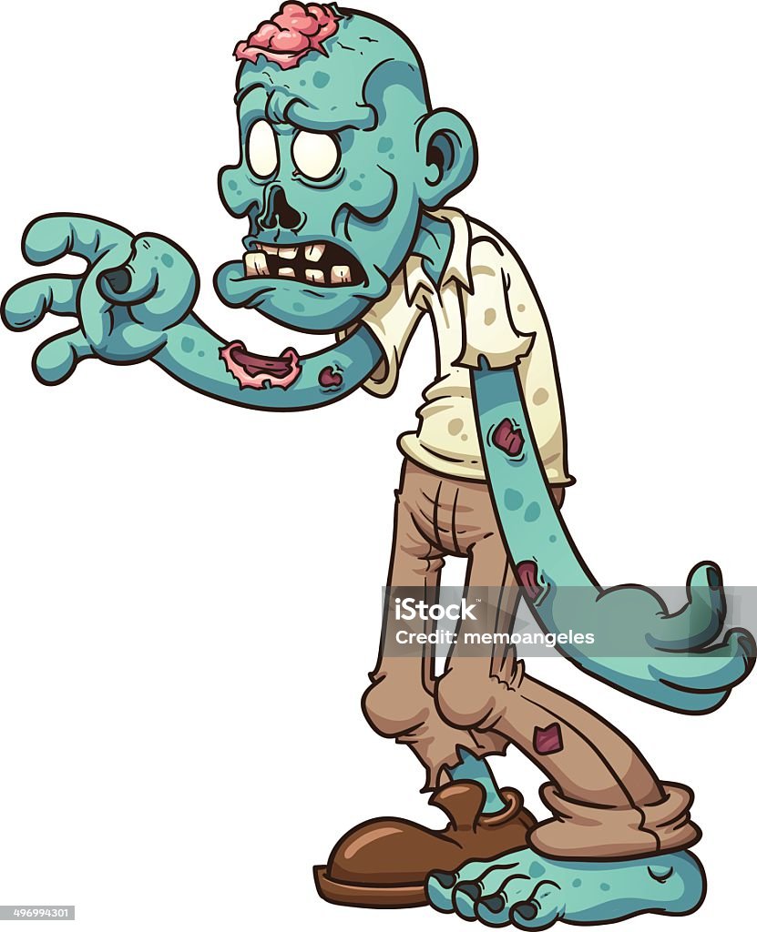Kreskówka zombie - Grafika wektorowa royalty-free (Zombie)