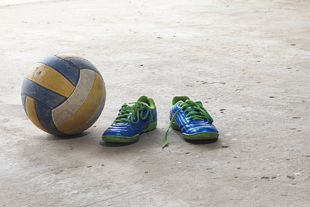 istock old Volleybalold and Soccer shoes 496994871