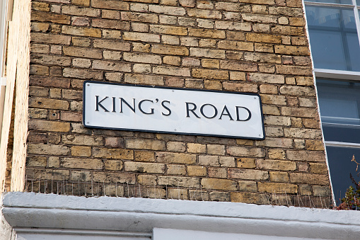 Kings Road Street Sign; Chelsea; London; England; UK