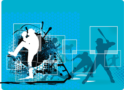 Baseball Collage background Illustration of a Baseball Batter All-Star. Check out my 