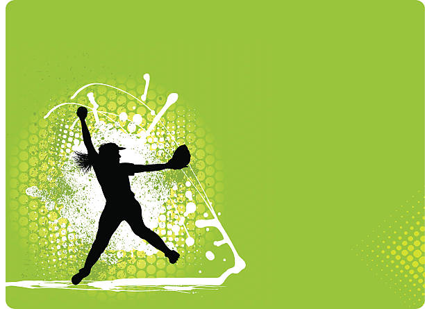 Girls Softball Pitcher All-Star Background Graphic background Illustration of a Girls Softball Pitcher, All-Star. Check out my "Baseball Summer Sport" light box for more. softball pitcher stock illustrations