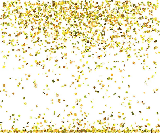 Vector illustration of Golden confetti