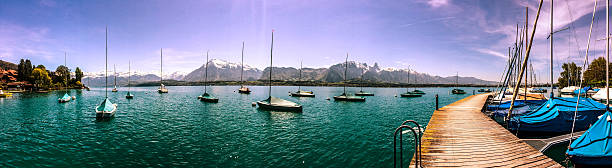 Lake Thuna, Alps,  Switzerland Lake Thuna, Alps,  Switzerland lake thun stock pictures, royalty-free photos & images