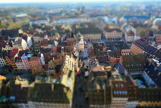 istock Overview with a section of Strasbourg city 496997784