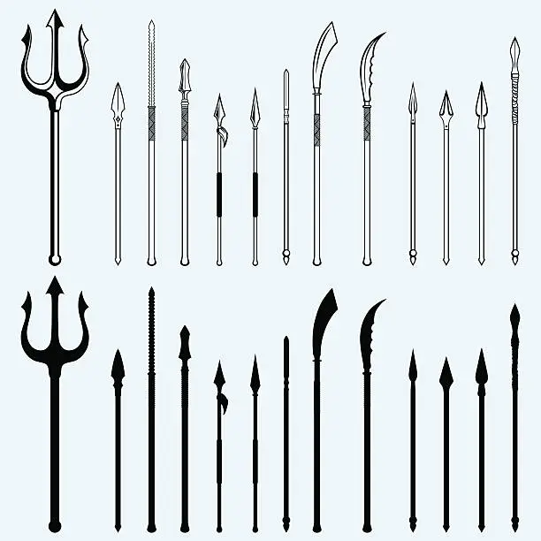 Vector illustration of Set spear