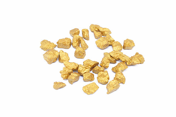 mound of gold mound of gold close-up isolated on white background ounce stock pictures, royalty-free photos & images