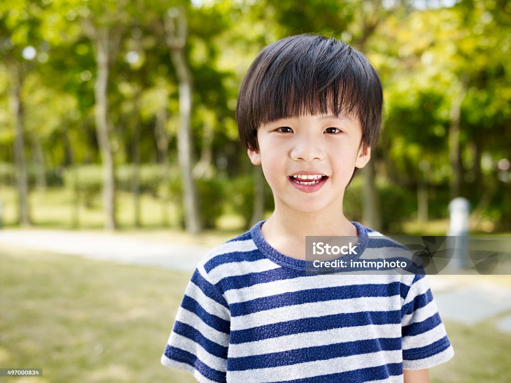 little asian boy outdoor portrait of a little asian boy. Child Stock Photo