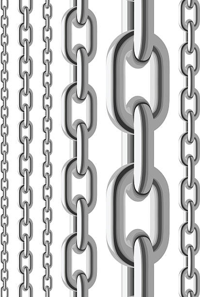 steel chain set - demir zincir stock illustrations