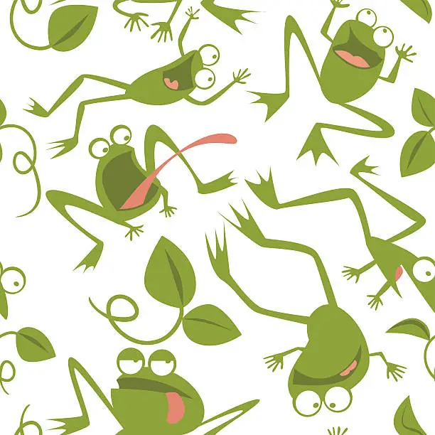Vector illustration of Frogs Seamless Patern