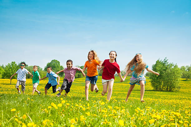 istock Group of running kids 497001775