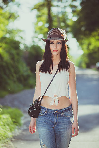 istock Hipster Tourist Girl in a Hat 497004507