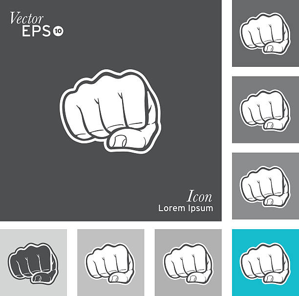 Fist icon vector art illustration