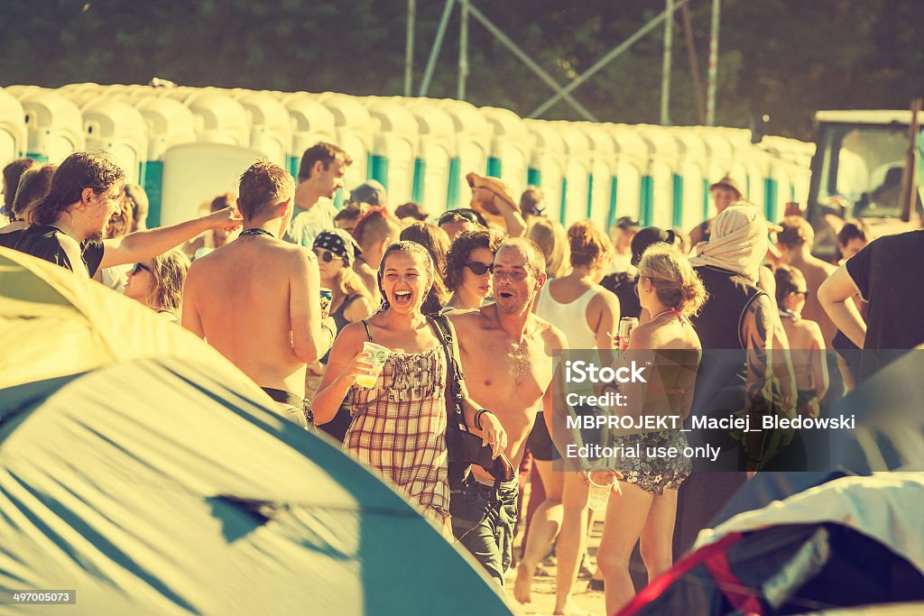 Stop Woodstock (Woodstock Festival), Poland. Kostrzyn nad Odra, Poland - August 2, 2013: 19th Przystanek Woodstock (Woodstock Festival),  biggest summer open air ticket free rock music festival in Europe, vintage style. Arts Culture and Entertainment Stock Photo