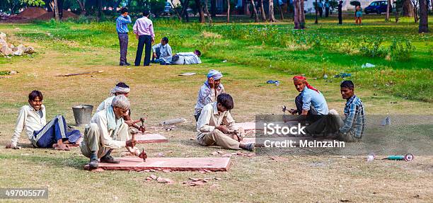 Cutter Work In The Red Fort Stock Photo - Download Image Now - Adult, Architecture, Arts Culture and Entertainment