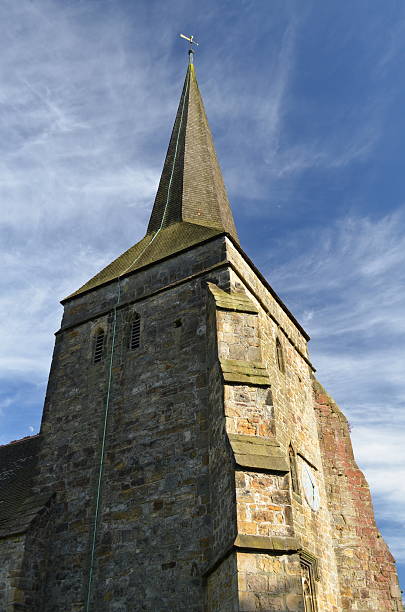 istock Norman church with steeple. 497005971