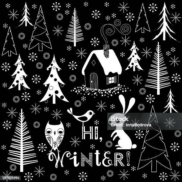 Winter Celebration Background Stock Illustration - Download Image Now - Christmas, Night, Owl