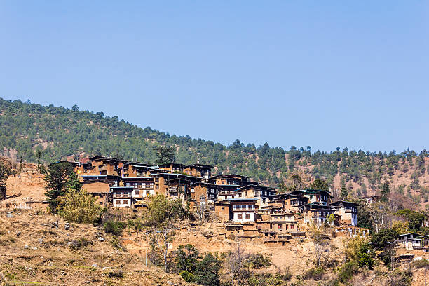 istock beautiful village, Bhutan 497006511