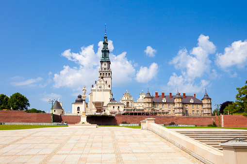 Hluboka nad vltavou, Czech Republic – November 24, 2019: Romantic white chateau Hluboka nad Vltavou