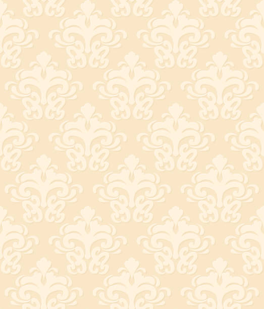 бесшовный damask рисунком - wallpaper pattern silk pattern rococo style stock illustrations