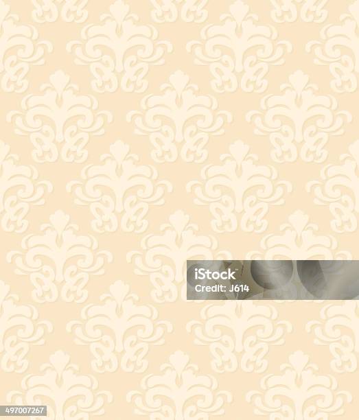 Seamless Damask Pattern Stock Illustration - Download Image Now - Backgrounds, Royalty, Beige