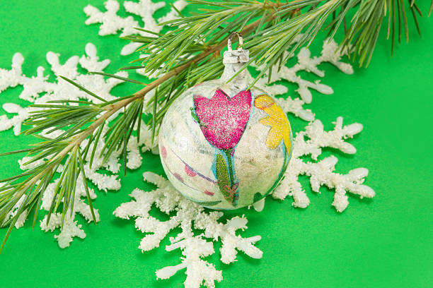 istock Decoupage decoratred Christmas ornament ball 497007380