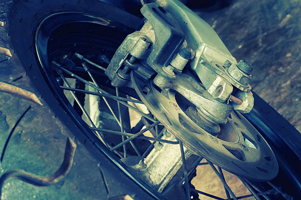 istock close up of motorcycle wheel, focus tyre 497008378