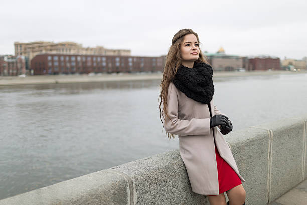 istock Sexy girl standing on the waterfront in fall. Not Isolated. 497008754