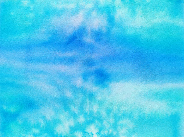 istock Hand painted turquoise hues on paper 497010452