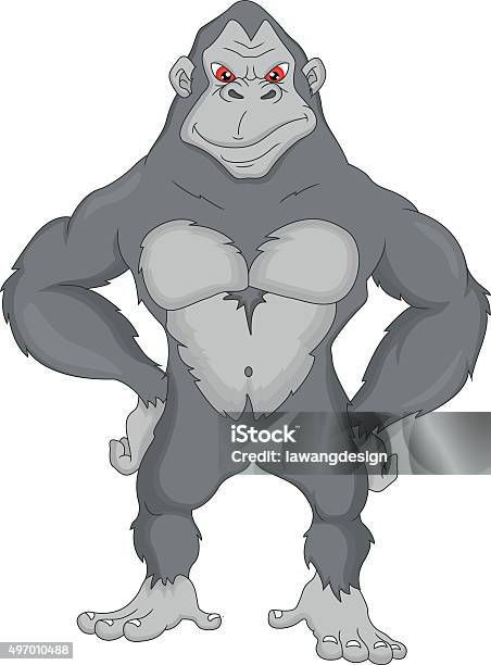 Gorilla Cartoon Stock Illustration - Download Image Now - 2015, Adult, Aggression