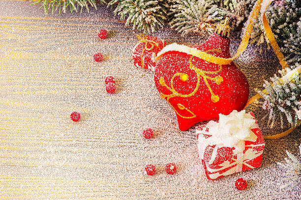 istock Needles snow and Christmas decorations 497012290