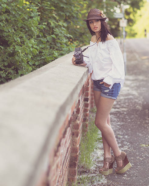 istock Hipster Tourist Girl in a Hat 497015389