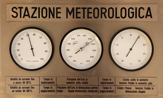Meteorological instruments of a weather station