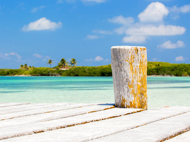 Wooden pier on tropical island