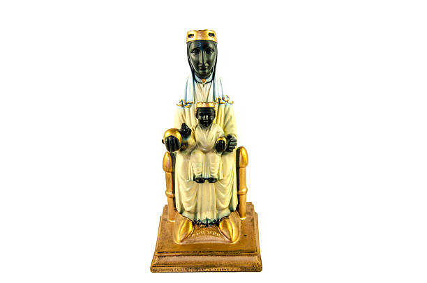 santa maria montserrat, patroness katalońskiej i niemowląt christ - moreneta zdjęcia i obrazy z banku zdjęć
