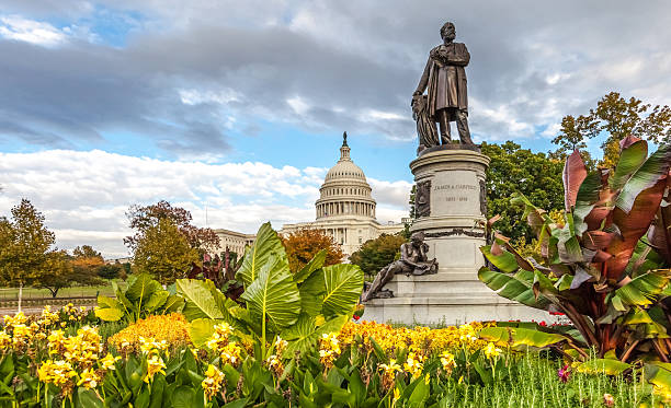 istock James A. Garfield statue and U.S. Capitol West grounds 497021556