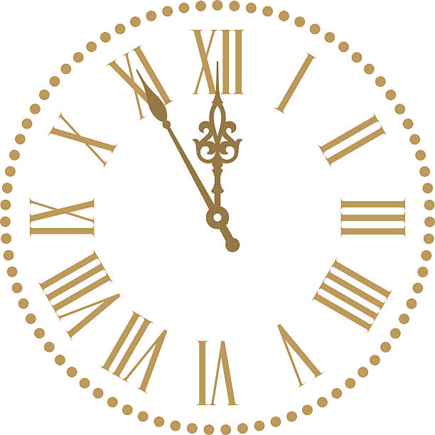 Classic clock Soon midnight midnight illustrations stock illustrations