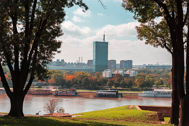 View from Belgrade fortress on Usce Tower in New Belgrade