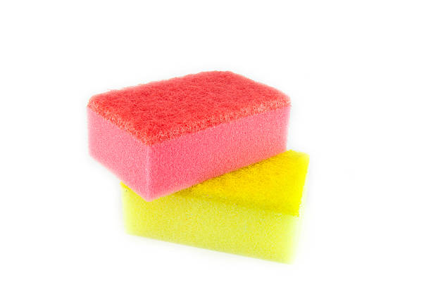 istock Sponge scouring pads on an isolated white background 497026574