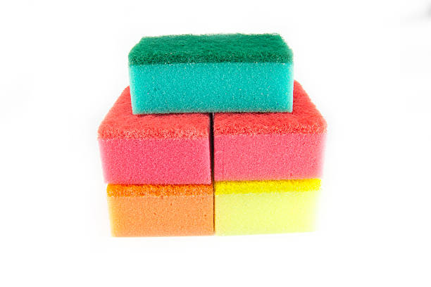 istock Sponge scouring pads on an isolated white background 497027428