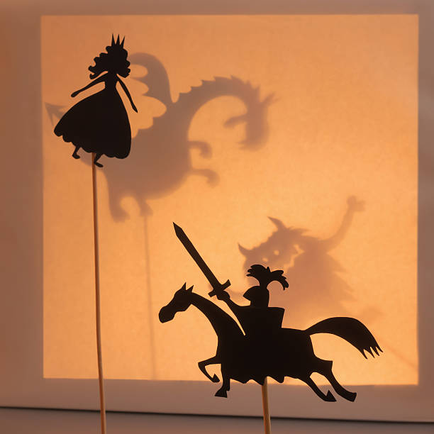 Princess and Knight shadow puppets.