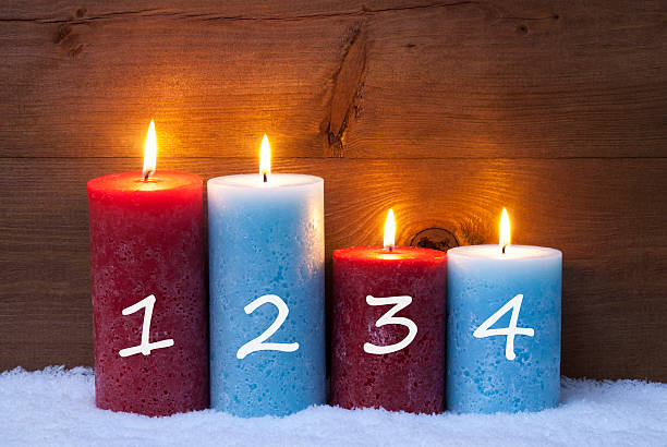 istock Christmas Card With Four Candles, Advent, 1, 2, 3, 4 497030034