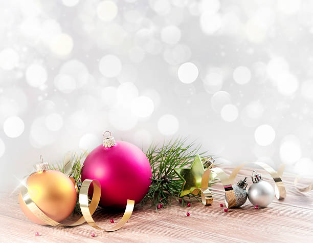 Christmas blur backgroubd with ball decoration.