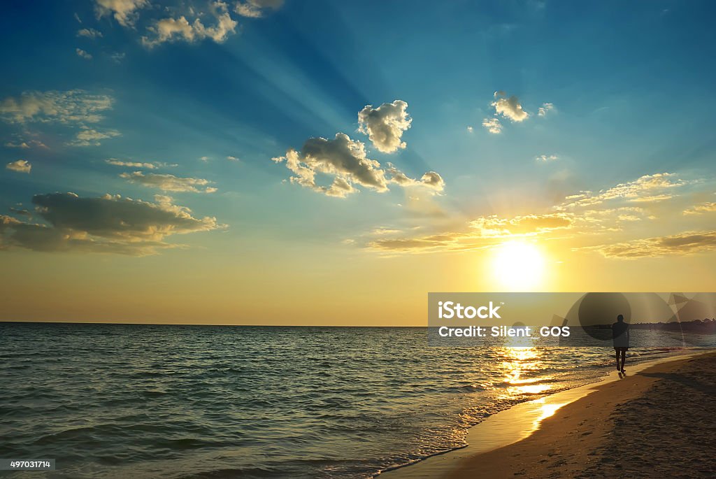 Wunderschönen Sonnenuntergang am Strand - Lizenzfrei Strand Stock-Foto