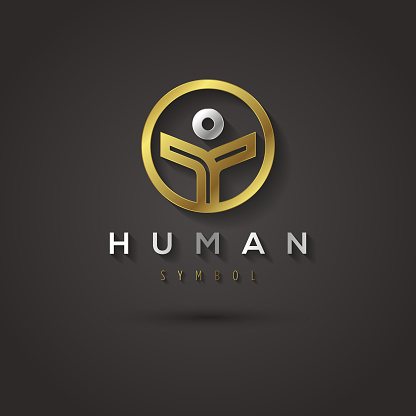 Human Sysmbol Vector Graphic Geometric Golden Symbol Of A Human Stock Illustration ...