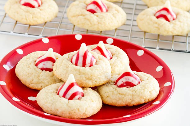 istock Homemade Candy Cane Kiss Cookies 497033996