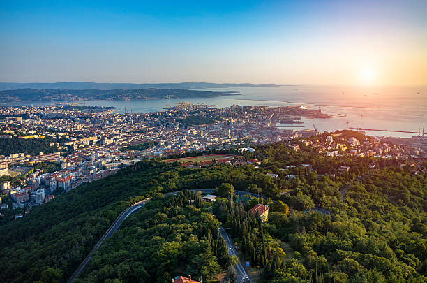 Sunset over Trieste Beautiful sunset over Trieste the historical city in Italy trieste stock pictures, royalty-free photos & images